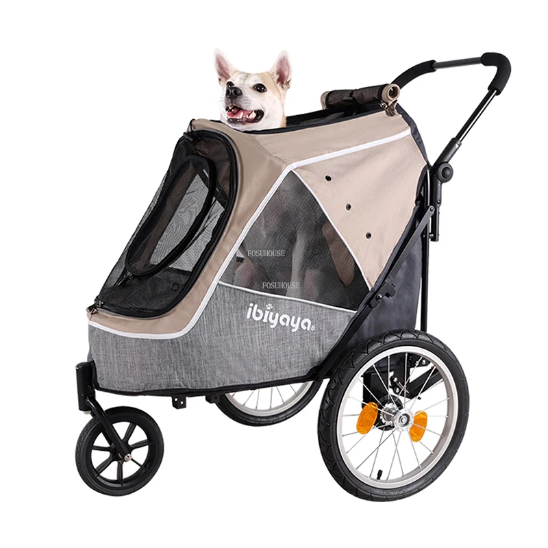 PawHut Poussette buggy pour chien chat chariot pour animaux avec 4