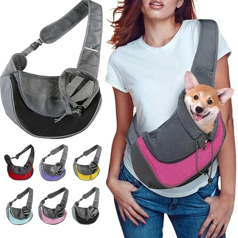 S/L Outdoor Travel Dog Carrier Bag-Mesh Oxford Shoulder Tote for Puppies like Yorkies & Chihuahuas