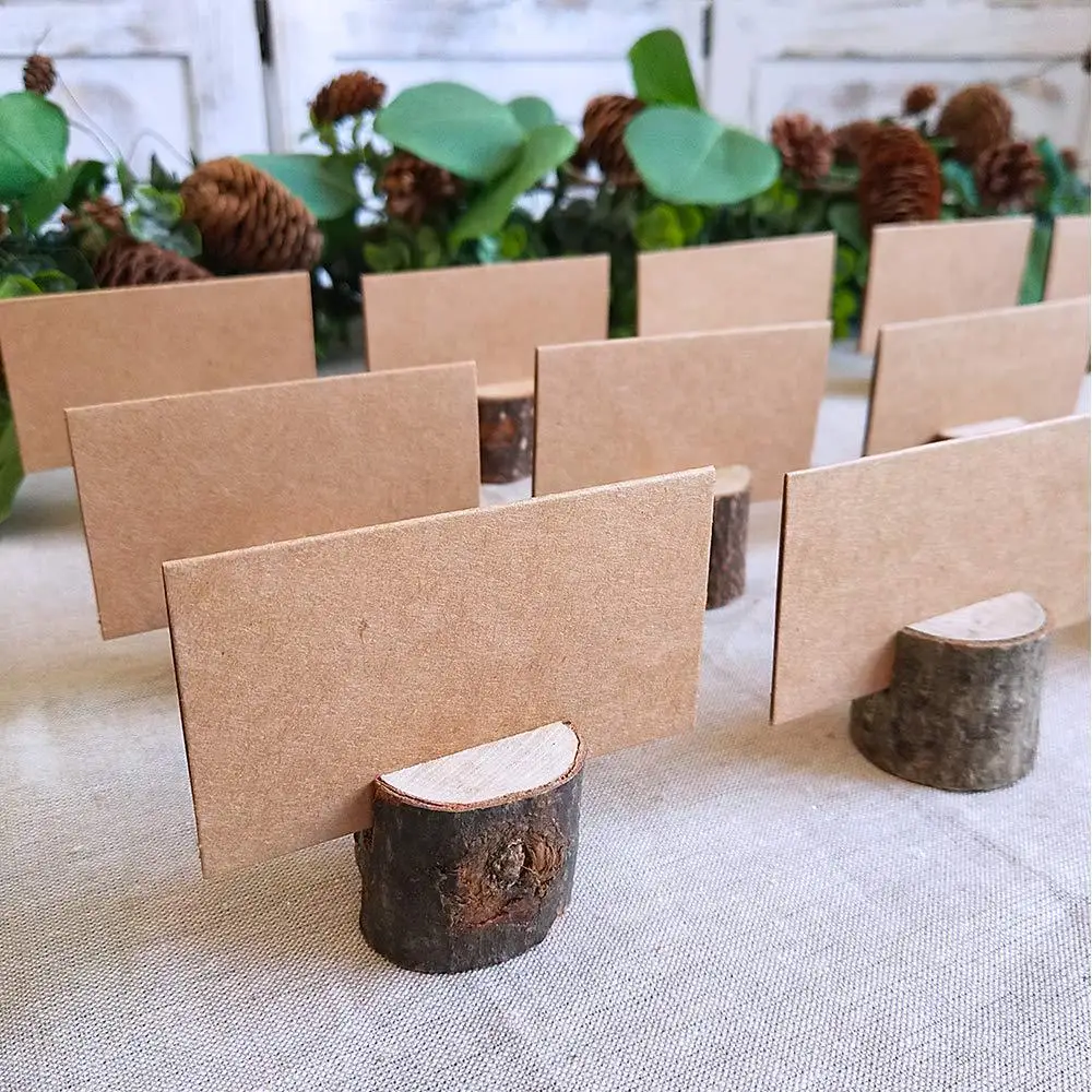 10 tree stump card holders 10 cards Wedding party decoration message cards place card holders