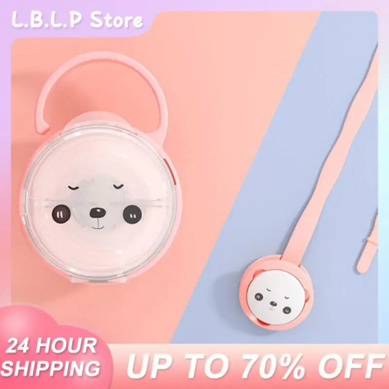 

Cartoon Bear Pacifier Chain Pacifier Box Set Portable Sealed Dustproof Pacifier Box Set Silicone Anti-lost Pacifier Chain