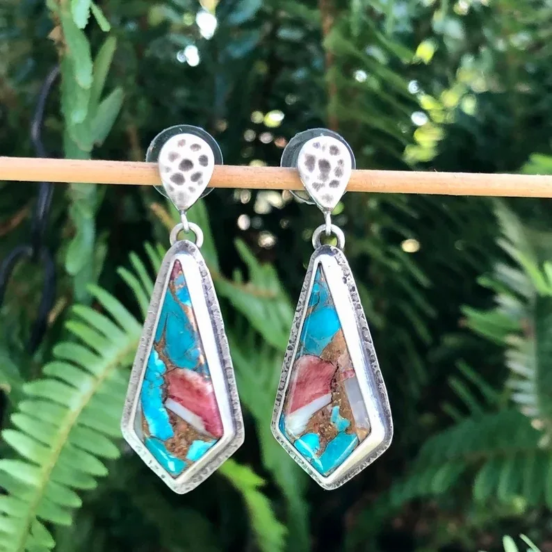 

Vintage Water Drop Stone Earrings Wedding Bridal Jewelry Silver Color Metal Geometry Dangle Earrings for Women