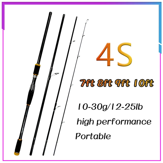 8-30g/12-25lb】4 sections of portable shrink Super light fishing rod M action  carbon fiber fishing rod Spinning/baitcasting rod - AliExpress