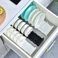 Kitchen Dishes Storage Rack Cabinet Drawers Organizers Plate Holder Bowl Stand Adjustable Dish Organizers Kitchen Accessories 2