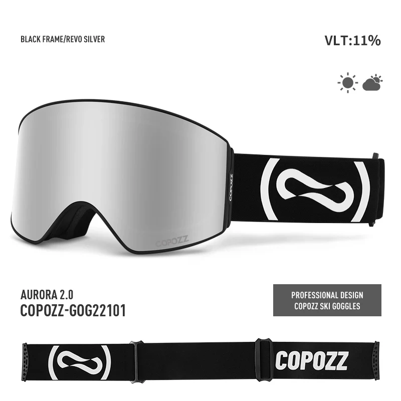 COPOZZ Magnetic Professional Ski Goggles UV400 Protection Anti-Fog Ski Glasses For Men Women Quick-Change Lens Snowboard Goggles 3