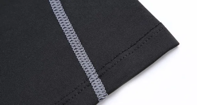 Collant A Compressione Uomo 3/4 Con Protezione Ginocchia - Per Basket, Calcio - Nylon/Spandex - Foto 2