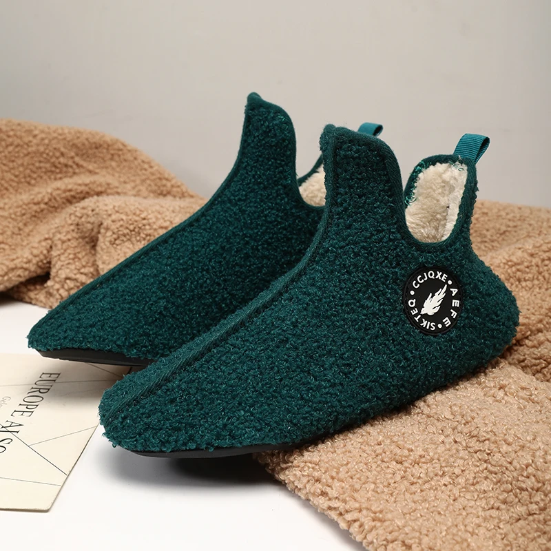 Soft Slippers Men Winter Slippers Women Plush Slipper Warm Slip on Casual Shoe for Couples