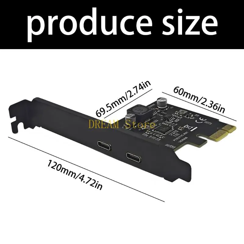 더블 타입 C 포트와 5Gbps 최고의 판매를 제공하는 데스크탑 컴퓨터용 USB3.2 PCIe 카드