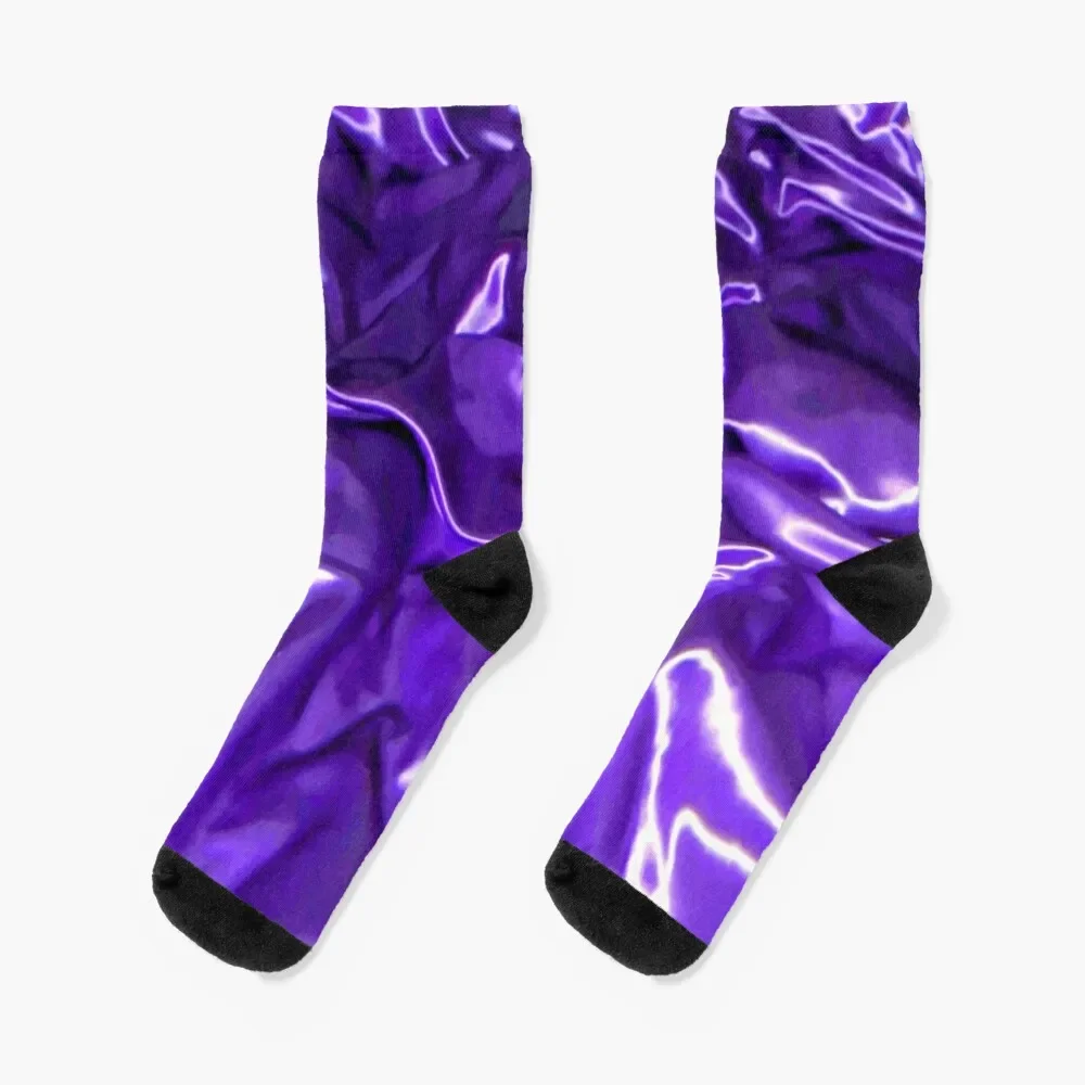 

Ultra Violet Satin Material Socks Run japanese fashion cartoon Socks Girl Men's