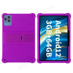 Silicone Shockproof Tablet Cover Case with Rear Kickstand - Soft and Durable for VASOUN Tab 12 10.1in (PURPLE)