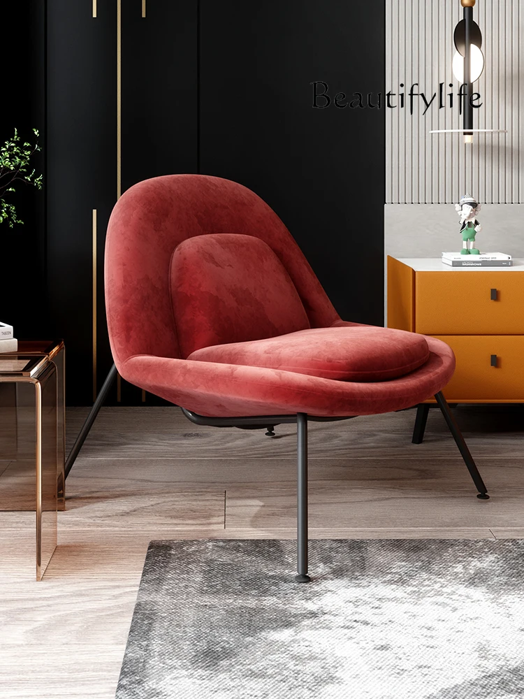 

Nordic Single Leisure Lazy Sofa Skin Feeling Technology Flannel Leisure Chair Balcony Bedroom Furniture