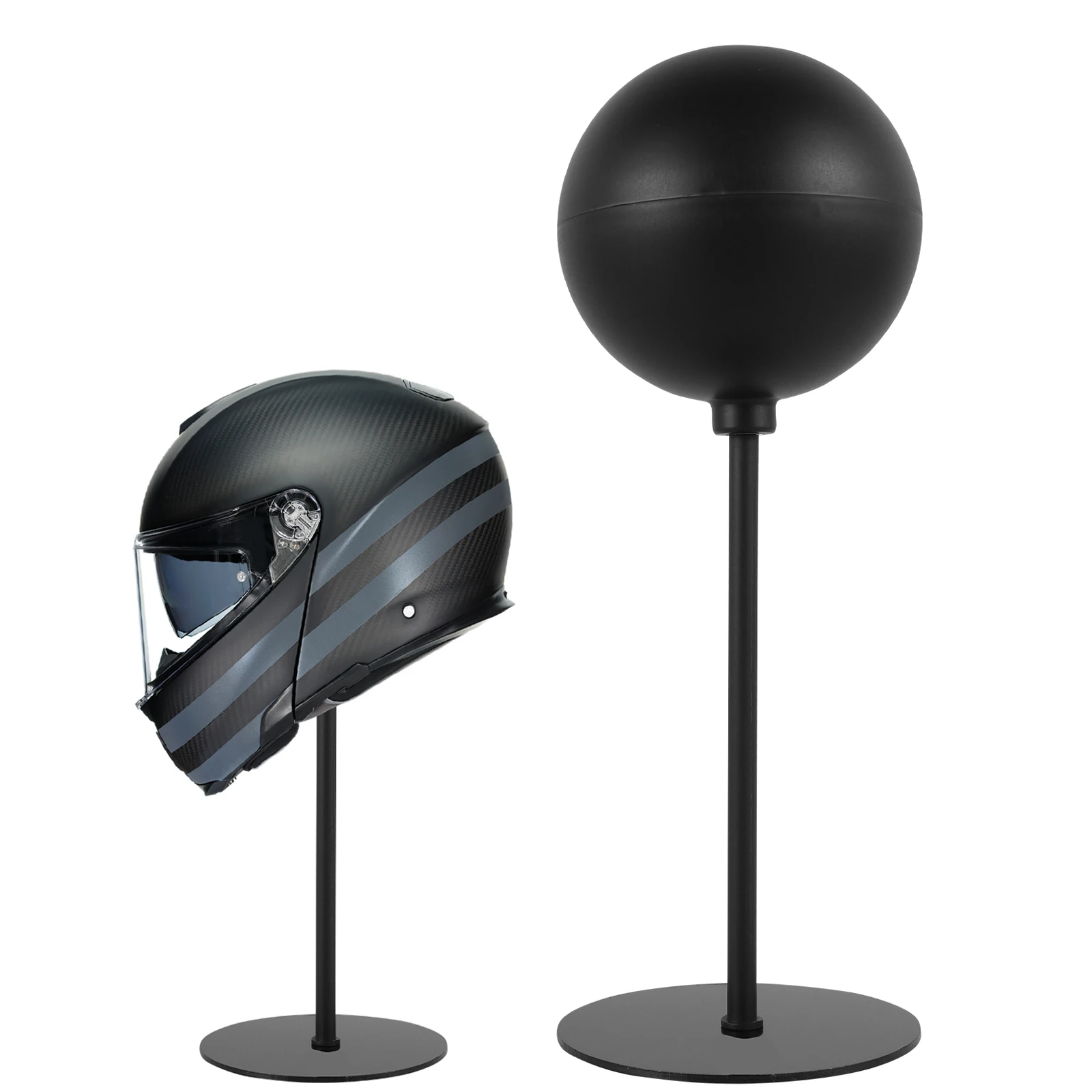 Black Steel Motorcycle Helmet Display Stand