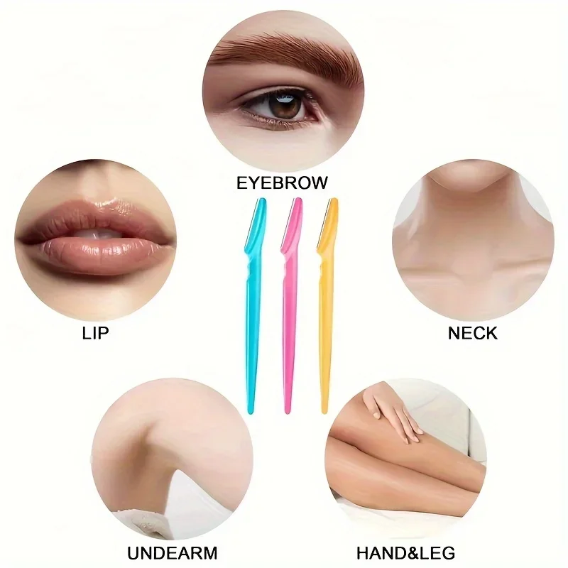 Eyebrow Trimmer Set Eyebrow Trimmer Eyebrow Razor Set Eyebrow Razor Facial Hair Remover Hair Remover Multi Tool Facial Hair Removal Tool Easy Grip Handle Multifunction Eyebrow Razor Kit Precise Trimming Shaping 5/6/12Pcs