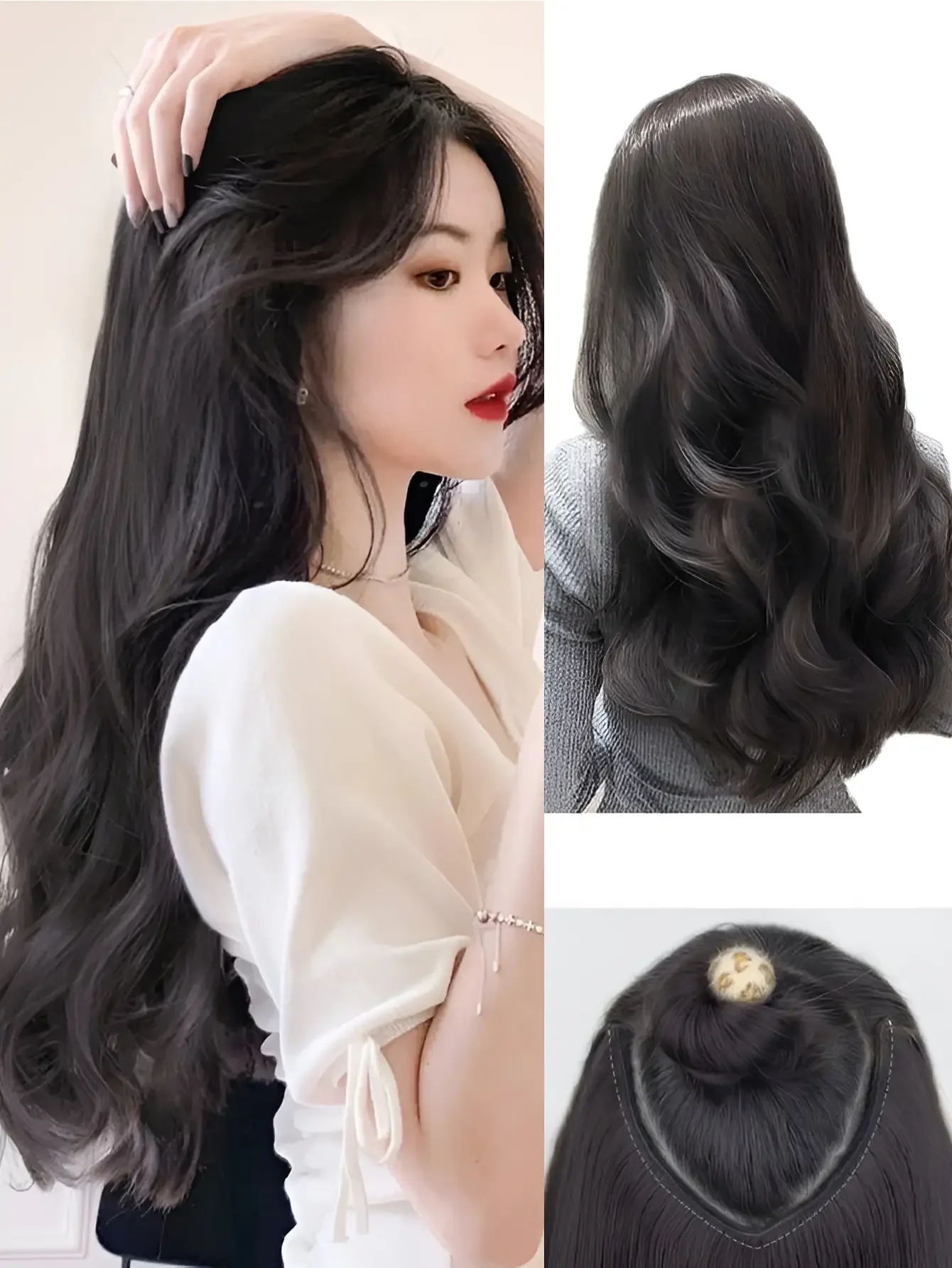 Black Clip in Hair Extensions Straight Hair U-Shaped Hair Extensions with 4 Secure Clips Synthetic Hairpieces for Women and girl накладка elago для airpods secure fit black red