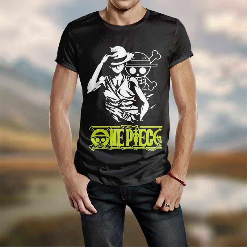 

Youth Mens One Piece Anime T-Shirt One Piece Mens Fashion Shirt Monkey Luffy Tee