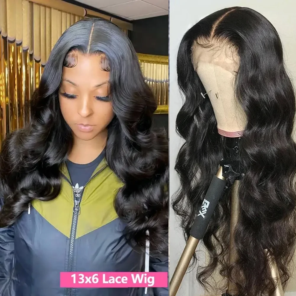 

13x6 HD Transparent Body Wave Lace Front Human Hair Wigs For Black Women Peruvian Pre Plucked 13X6 Lace Frontal Wig