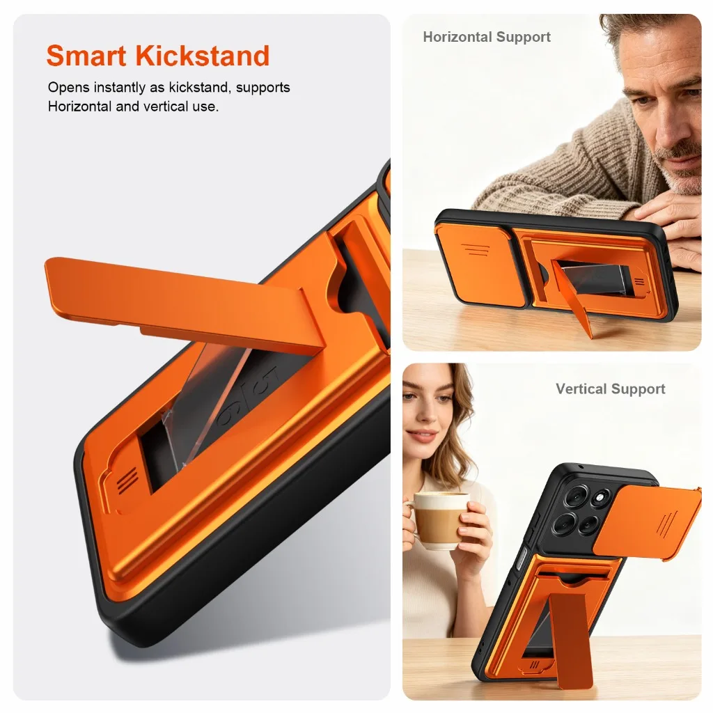 Slide Camera Cover Phone Case with Card Holder - Signature Series