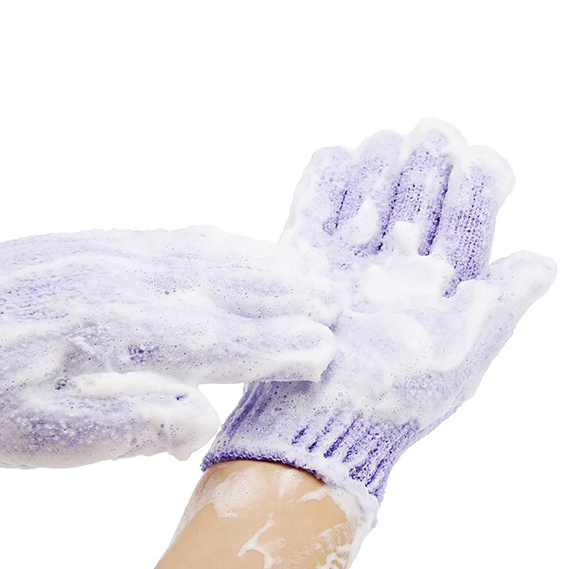 1pair Foam Rubbing Mud Peeling Exfoliating Five-Finger Bath Gloves Shower Scrub Cleaning Body Massage Glove Bath Accessories 3