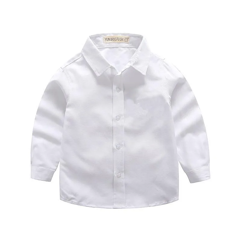 

Boys White Shirts Teenager Big Kids Girls Blouse Long Sleeve Cotton Outfit For 3 - 15 Years