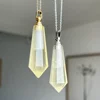 Citrine Pendulum Perfume Bottle Necklace, Essential Oil Bottle Diffuser Pointed Crystal Necklace Hexagon Prism Vials 1