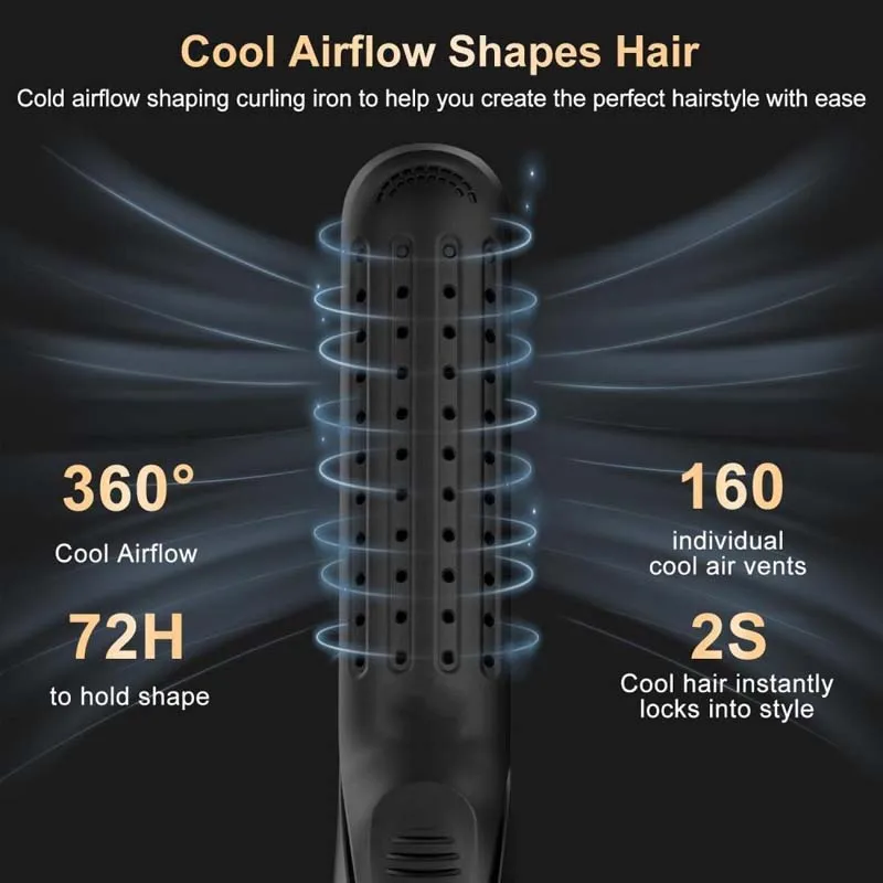 2 in 1 Cool Air Airflow Hair Styler Airflow Ionic Hair Blow Dryer Straight Shot Blow Drying Flat Iron LED Display Hair Styler 3
