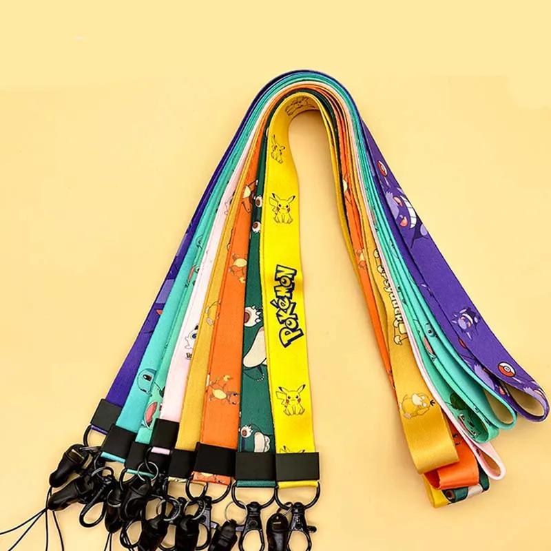 Pokemon Pikachu Bulbasaur Cute Cartoon Printed Long Rope Lanyard Pendant  Student Shoulder Strap Length Key Anti-lost Rope Gift - AliExpress