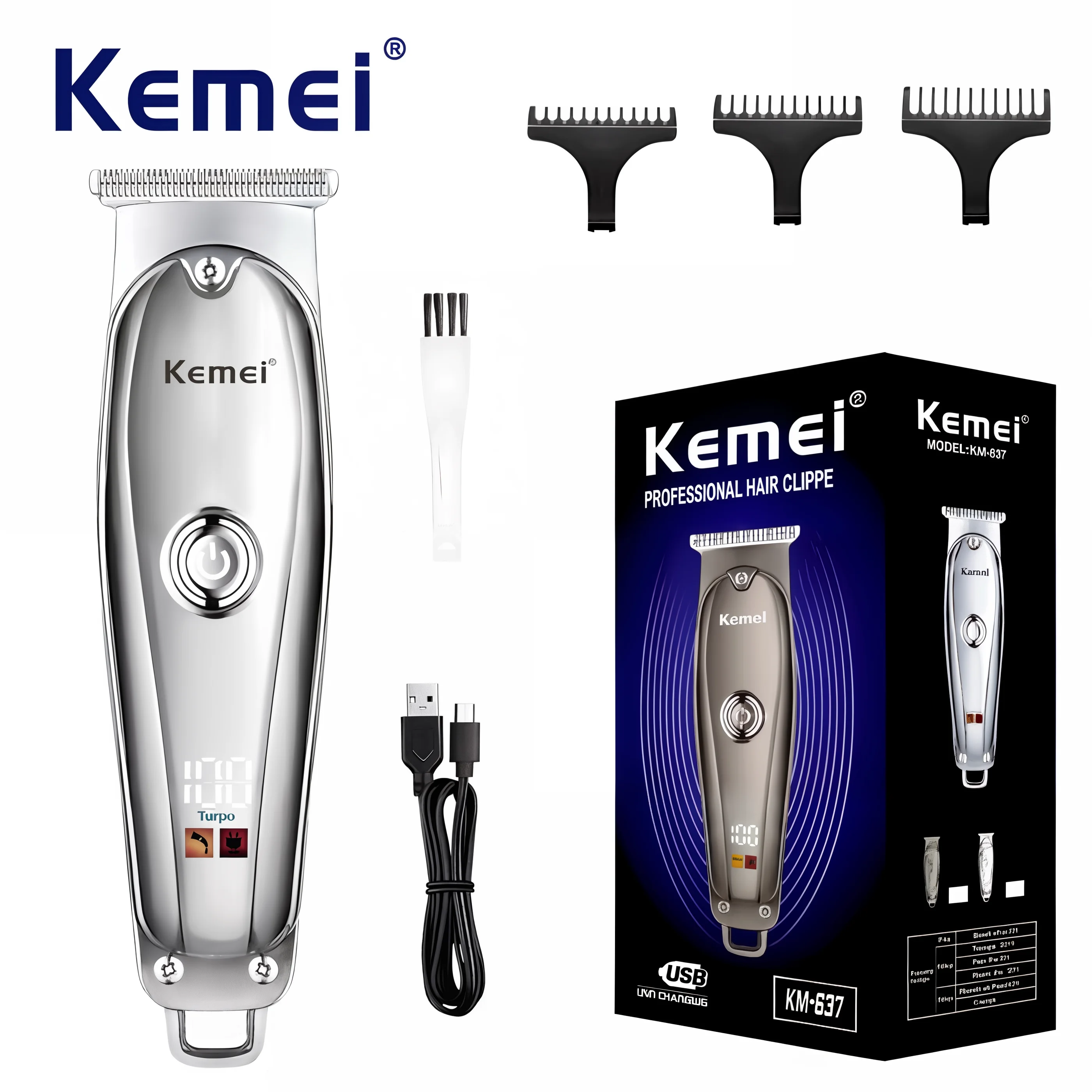 Kemei-637 Hair Trimmer For Men Beard Trimer Professional Hair Clipper Electr Razor Cutting Machine Haircut Electr Shaver
