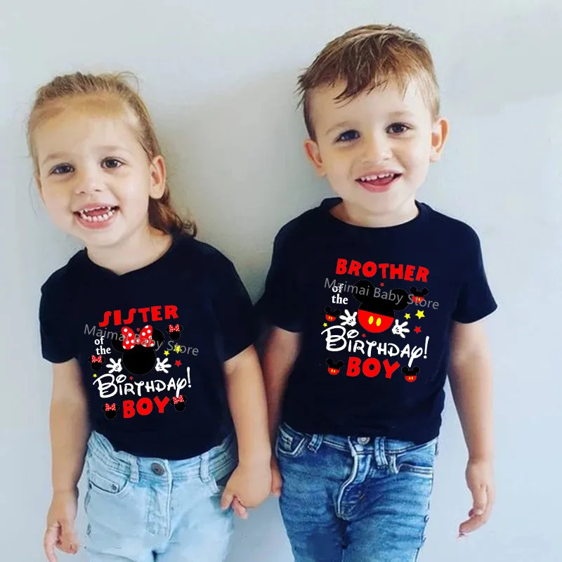 New Disney Birthday Boy Shirts Funny Family Matching Daddy Mommy Brother Sister Birthday Boy Tshirts First Diseny Trip Outfits 2