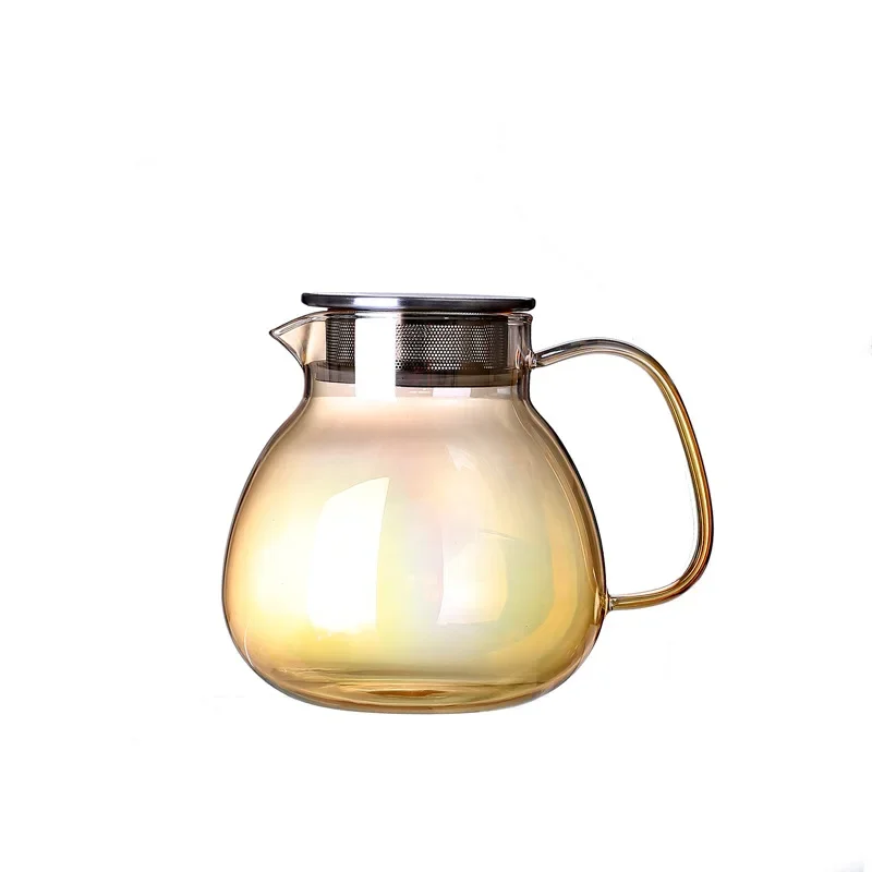 Luxury High-Temperature Resistant Glass Cold Water Pitcher Set &ndash; Electroplated Color Water Jug for Home Use water jug