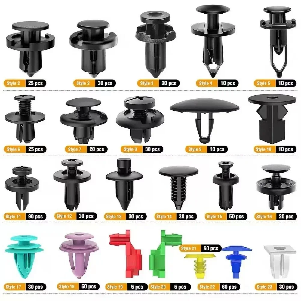 680PCS Plastic Car Fastener Clips Kit Mixed Car Bumper Door Trim Panel Auto Bumper Rivet Retainer Push Engine Cover