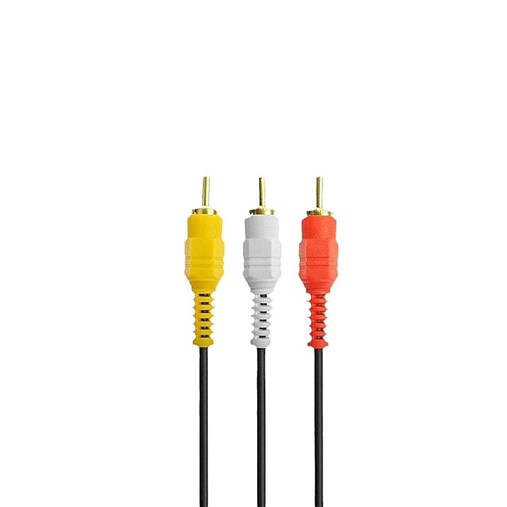 3RCA to 3RCA Male to Male Gold-Plated Connectors AV Cable Oxygen-Free Copper Core for High-Quality Audio and Video
