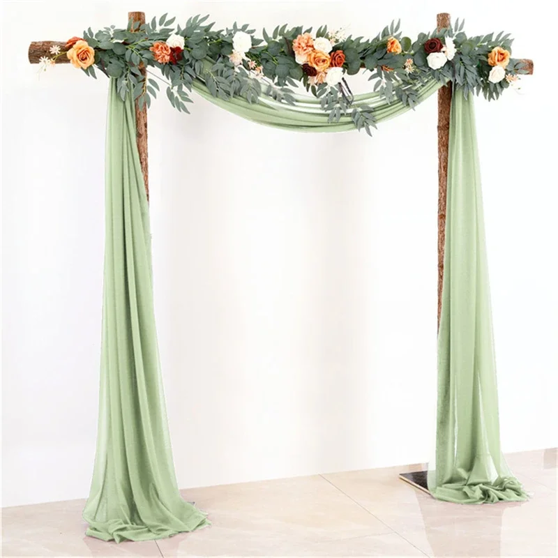 Chiffon Wedding Arch Draping Fabric Backdrop Curtain for Ceremony Party Decor 75*600CM