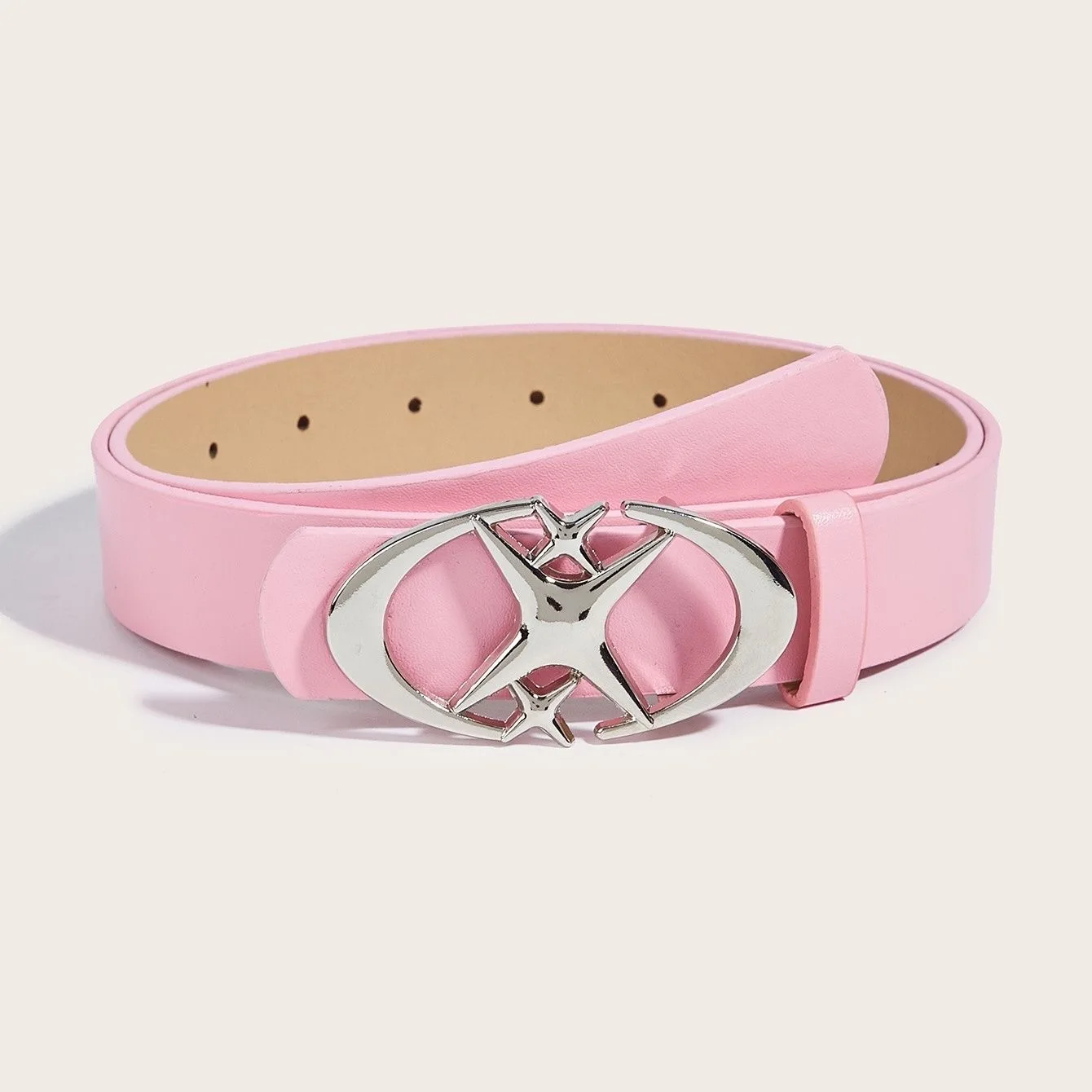 Stylish Oval Cross Metal Buckle Belt - Durable, Simple, and