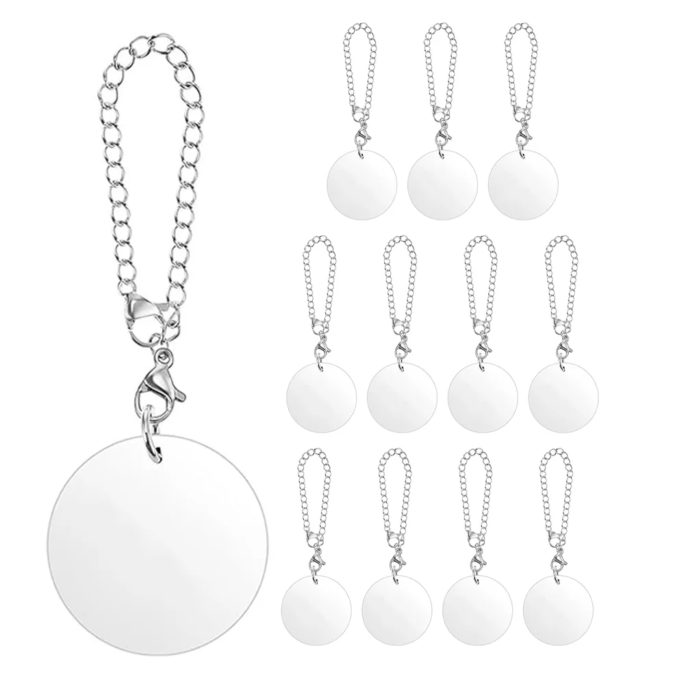 

Sublimation Pendants Keychains Blank with Pet Tag Clip Accessories Metal Portable Material