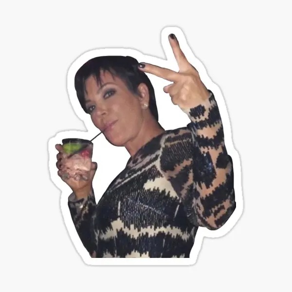 

Kris Jenner знак мира с напитком 5 шт. автомобильные наклейки для детей печать гостиной окна украшения милое украшение для мотоцикла