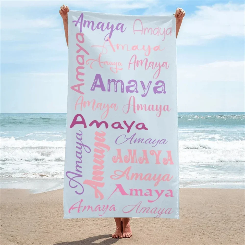 Custom Name Blue Beach Towel 3 | Custom Name Blue Beach Towel 2
