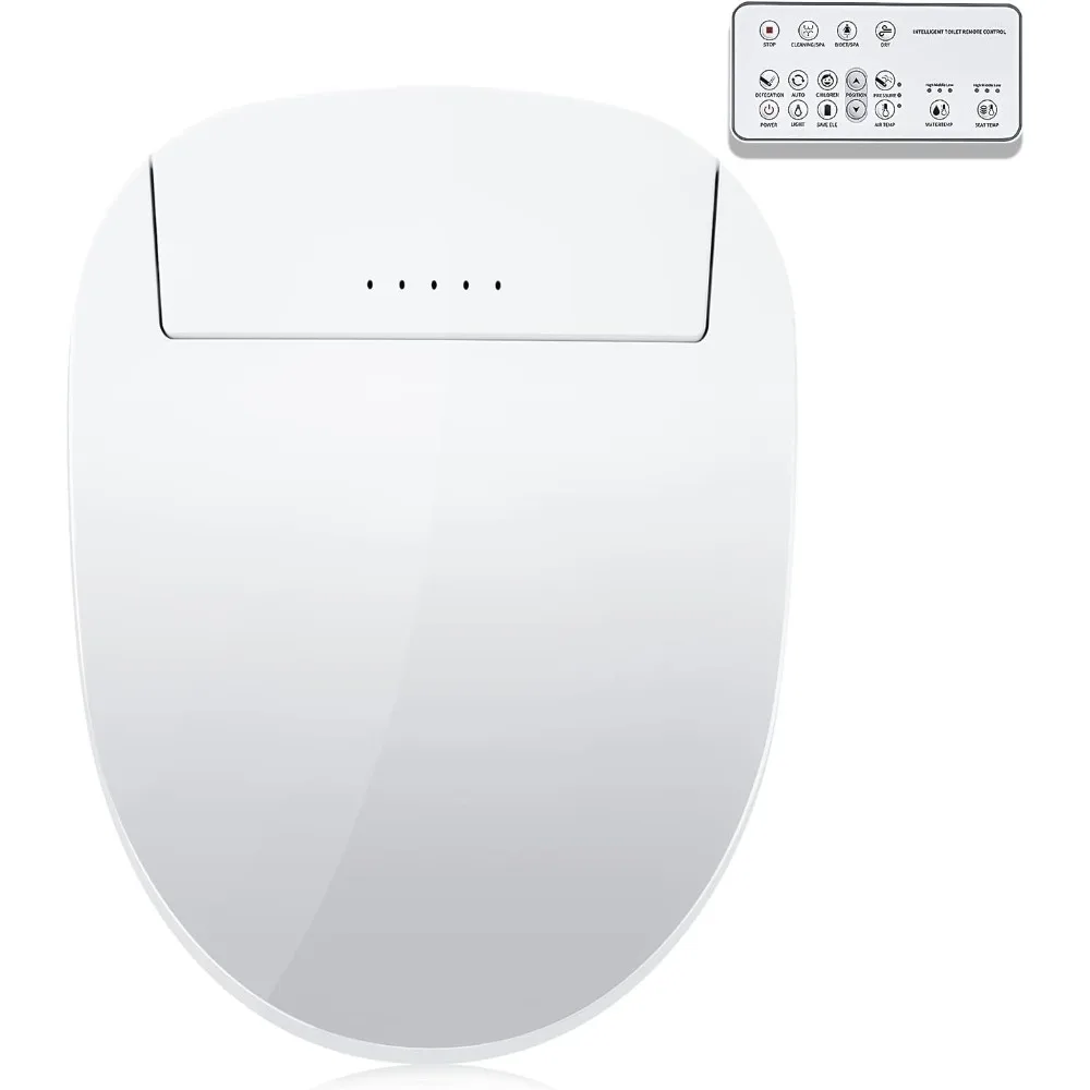 

Smart Toilet Seat, Vortex Wash, Warm Dryer, Rear and Front Wash, Remote Control, and Night Light, Bathroom Toilets Cover