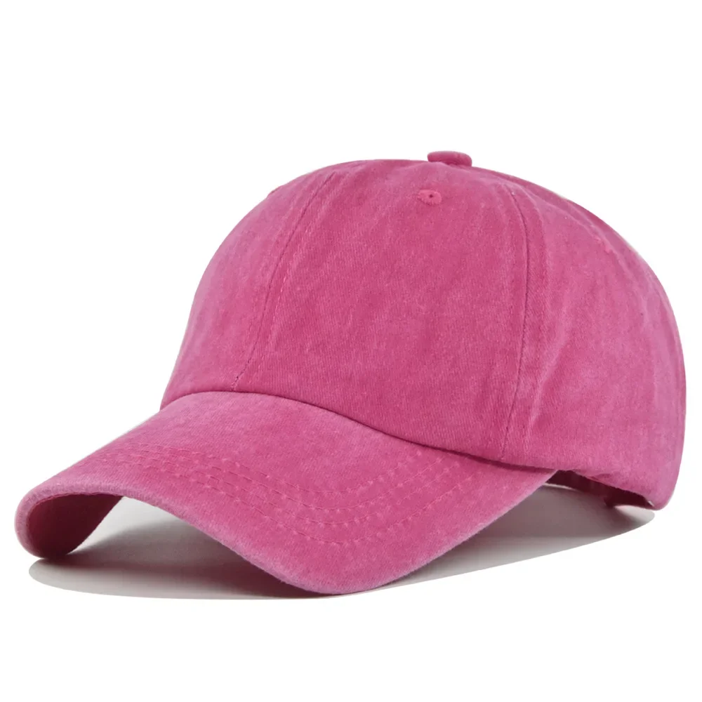 Beyzbol Şapkası Yıkanmış Pamuk Erkek Kadın Snapback Şapka Vintage Hip Hop Şapkalar Düz Renk Baba Şapkası Bone Casquette Açık Hava Günlük Spor