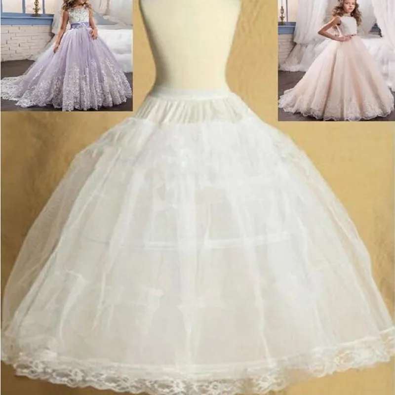 Kids Petticoats For Flower Girls Dresses Little Crinoline 2 Hoop Skirt Beautiful Petticoat Lolita Skirt Underskirt Vestido petticoat skirt petticoat underskirt lolita petticoat flower girl underskirt