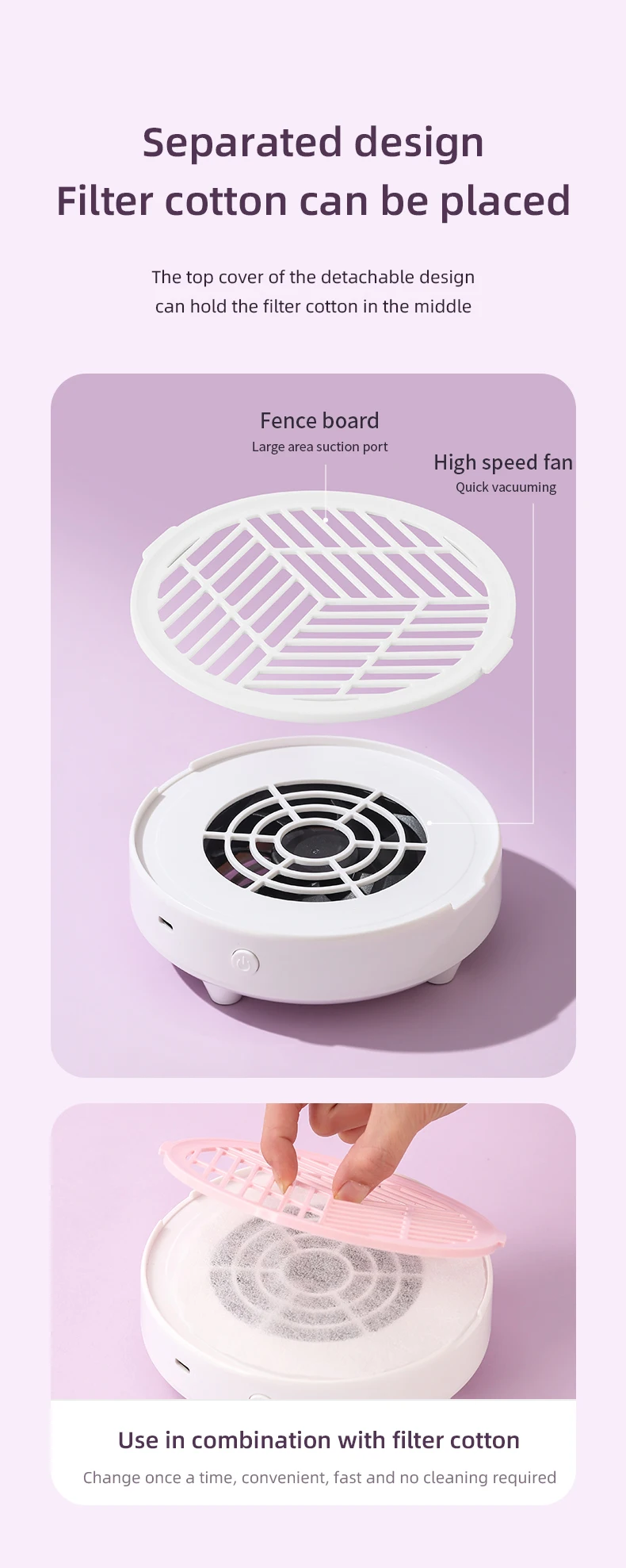 New Mini Nail Dust Collector Extractor Fan Professional USB Powerful Nail Vacuum Cleaner With Remove Paper Filter Nail Equipment