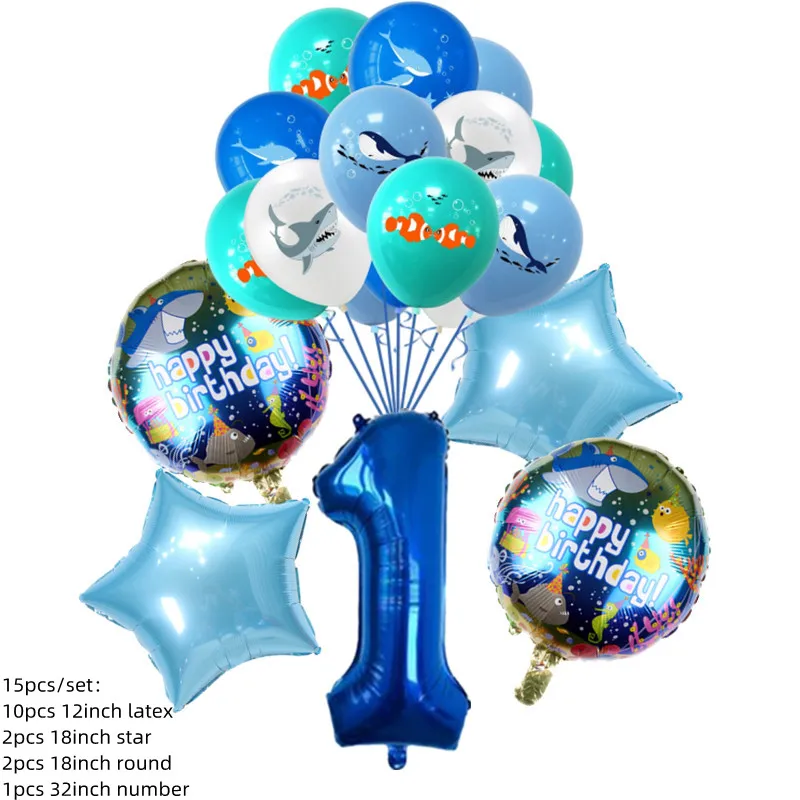 Sea Life Marine Tier Einweggeschirr Set Teller Tasse Tischdecke Ballon Kinderbevorzugung Geburtstagsfeier Dekoration Lieferungen – Detail 9