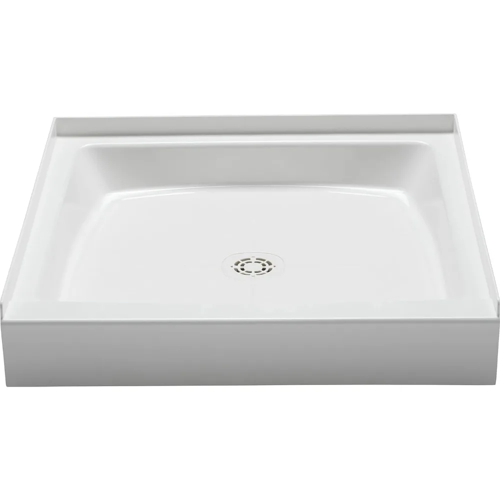 Square Shower Base with Single Threshold and Center Drain, 32" X 32" Shower Base