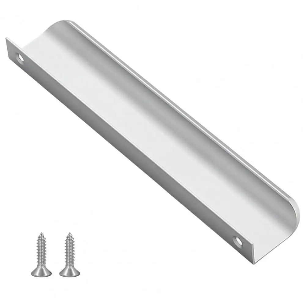 Finger Pull Cabinet Handle Rustproof Polished Surface Rounded Edge Concealed Handle