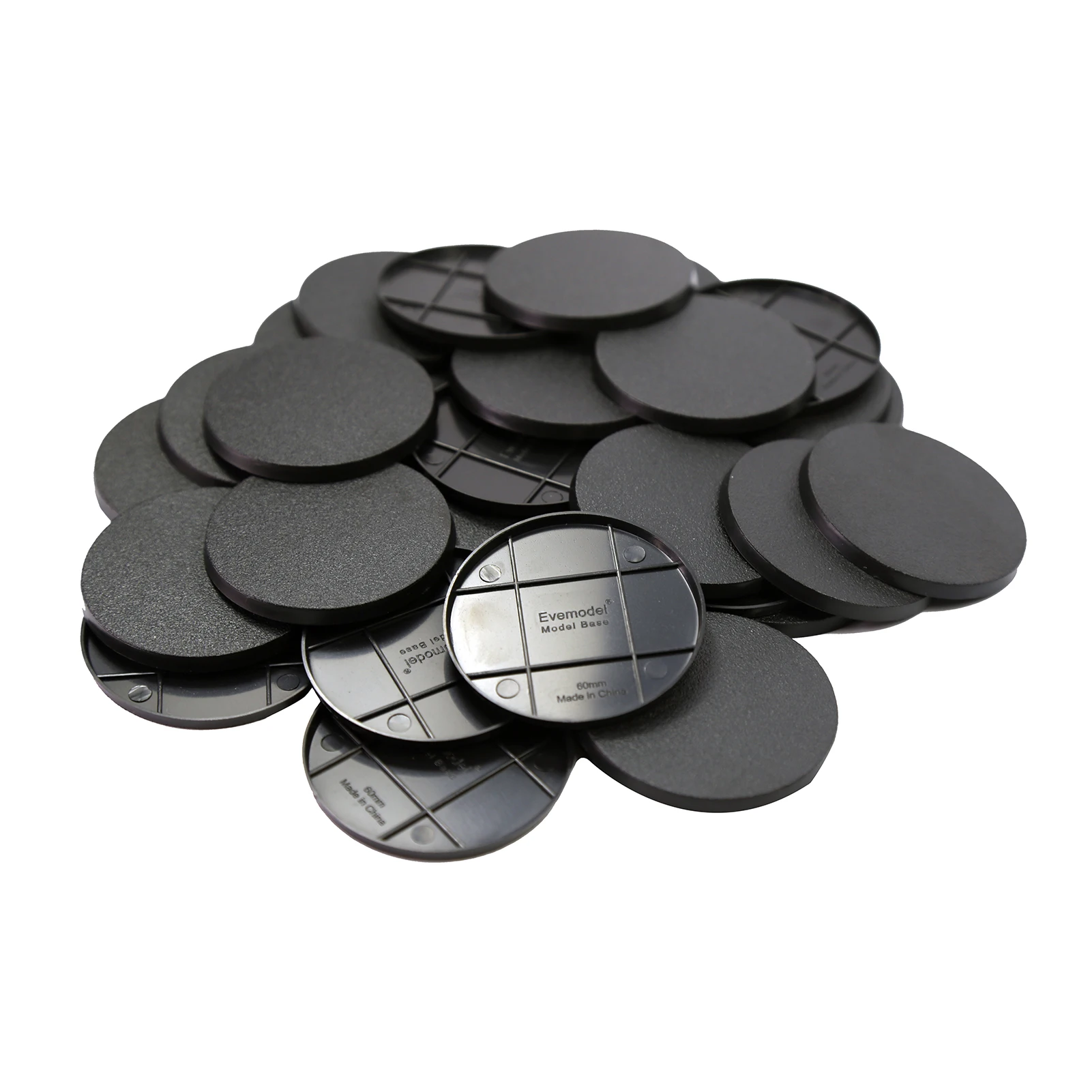 Evemodel 60mm Round Plastic Model Bases MB1160 for Warhammer Gaming Miniatures Action Figure War Game