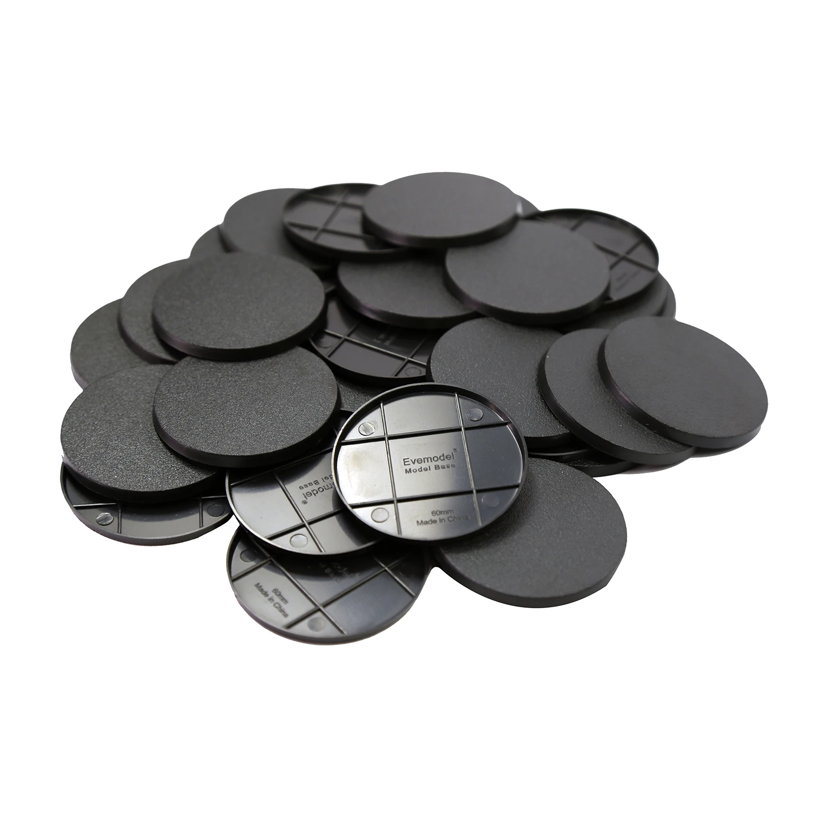 Evemodel 60mm Round Plastic Model Bases MB1160 for Warhammer Gaming Miniatures Action Figure War Game 