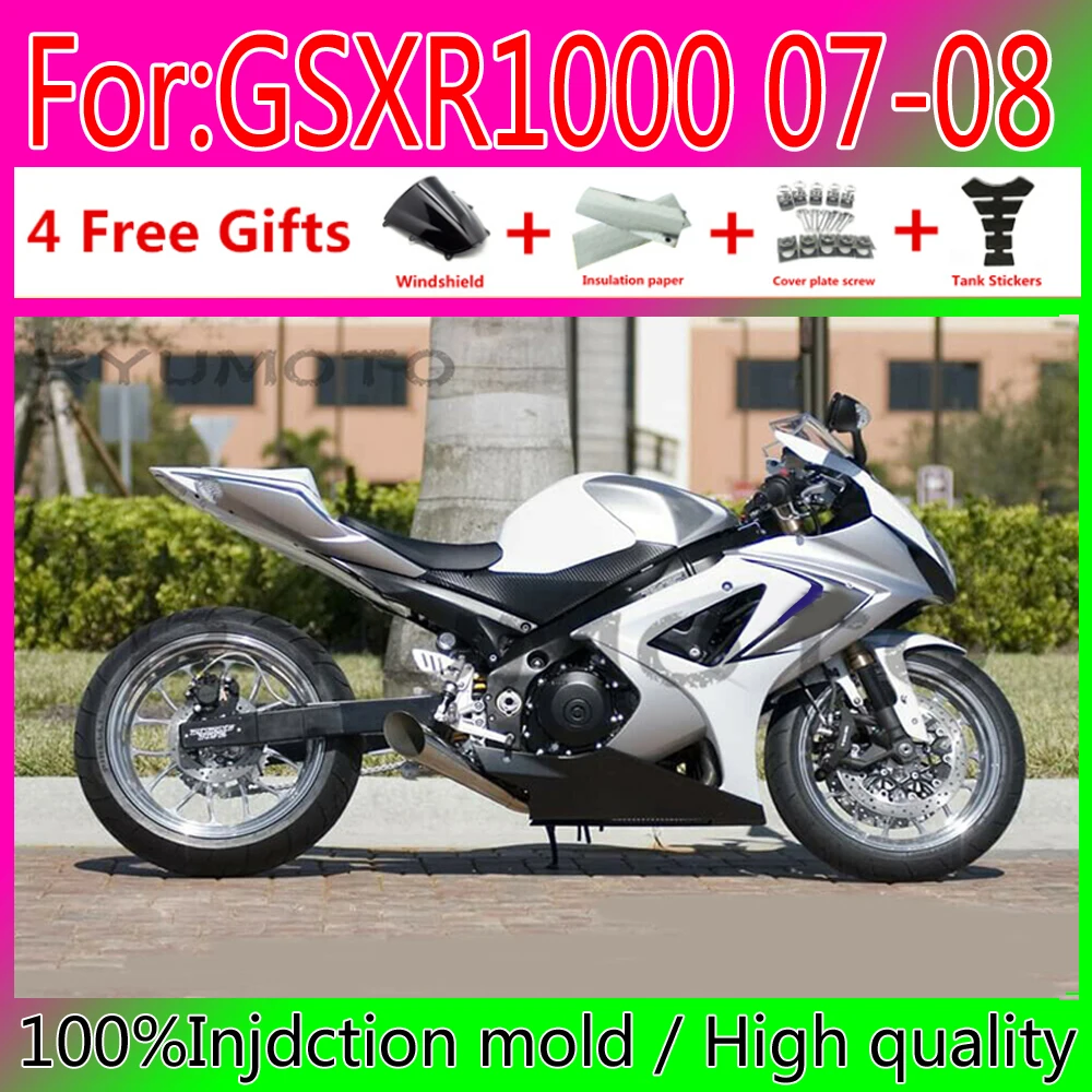 

New Motorcycle Injection Fairing For Suzuki GSX-R1000 K7 07 08 GSXR1000 GSXR 1000 K7 GSXR1000 2007 2008 Fairings white black