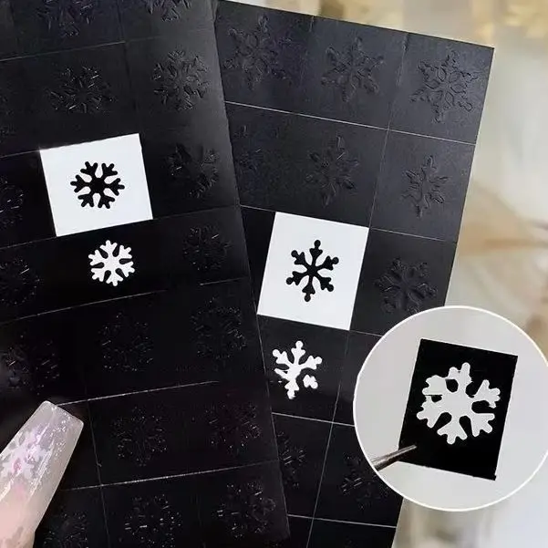 {Summer2} 2장 네일 아트 에어브러시 스텐실 속이 빈 눈송이 재사용 가능한..