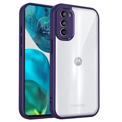 Shockproof Silicone Bumper Clear Matte Back Cover - Motorola Moto G52 (TMMS Purple)