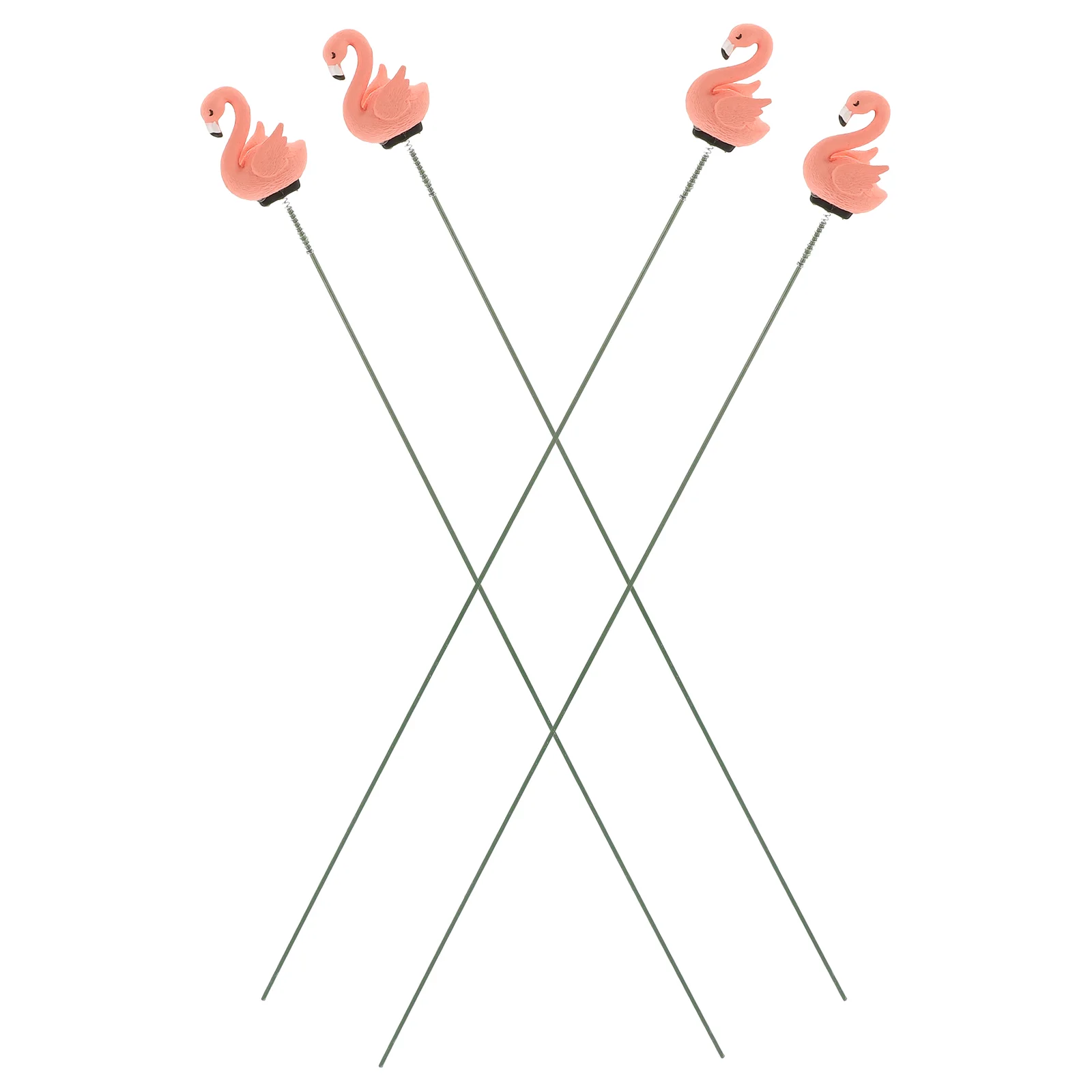 

4 Pcs Artificial Flamingo Flower Arrangement Cumpleaños Para Ground Insert Iron