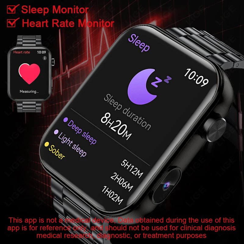 New Smart Watch With Camera Record Videos Sync Phone Camera Large Memory Dynamic Video Dial Music Bluetooth Call Smartwatch 2025