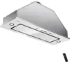 30" Range Hood Insert, Ductless Range Hood with 4 Speed Fan, White Stainless Steel & Tempered Glass Ran 1